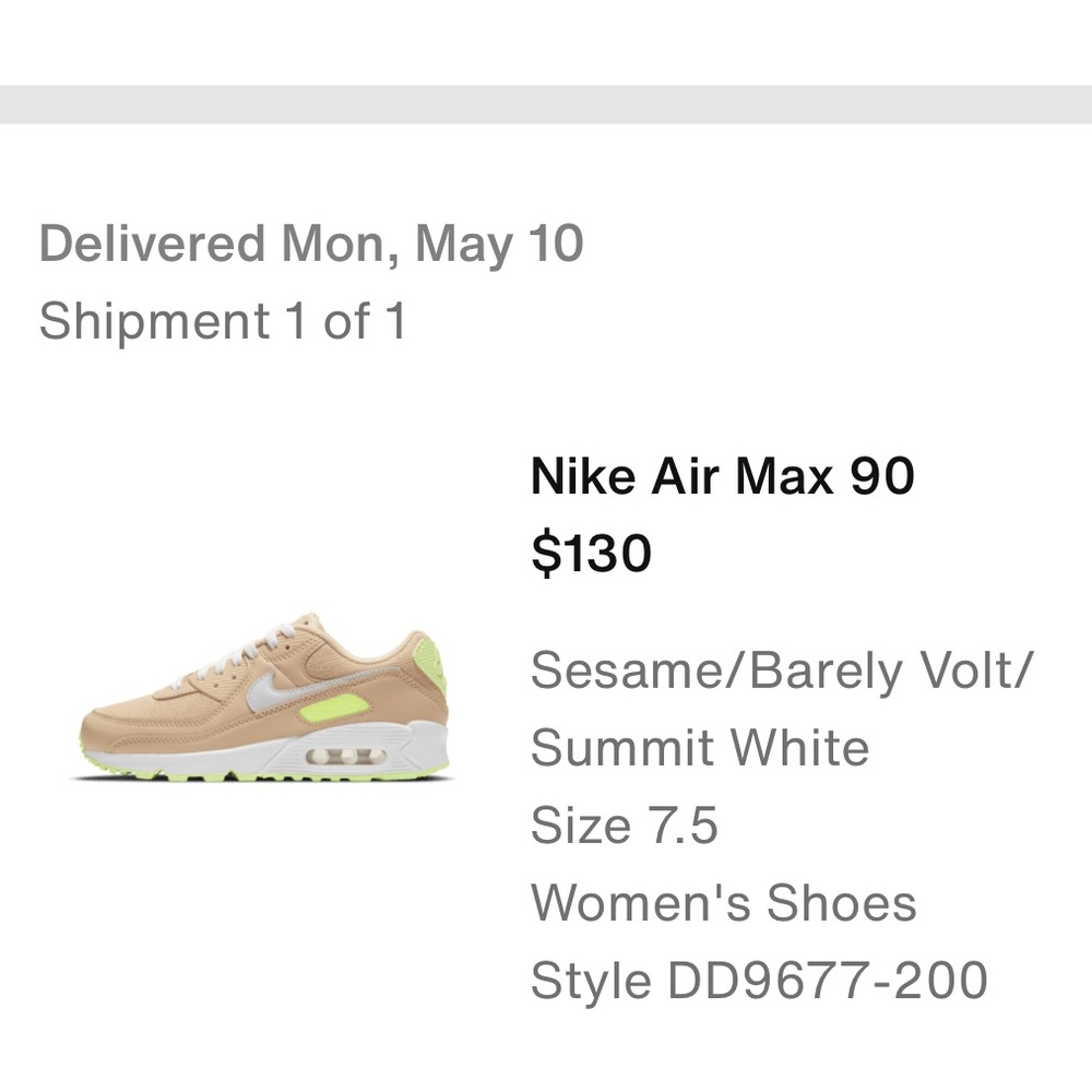 SOLD Womens Nike air max 90 size 7.5 - good condition worn ~5 times. Rare color!